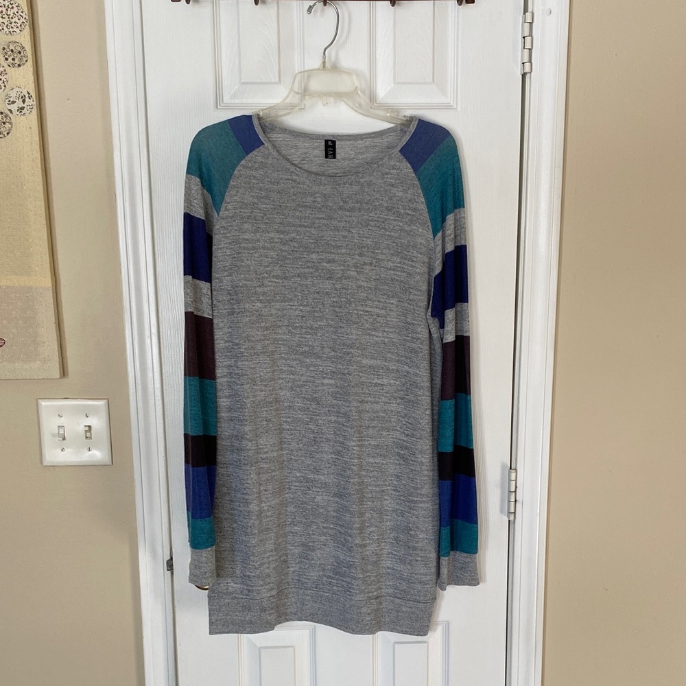 Colorful Striped Tunic Long Sleeve Top